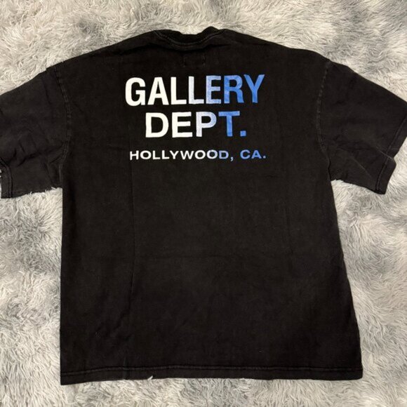 Gallery Dept Blue and White Chest Logo Tee Mens Size Large - Picture 2 of 3